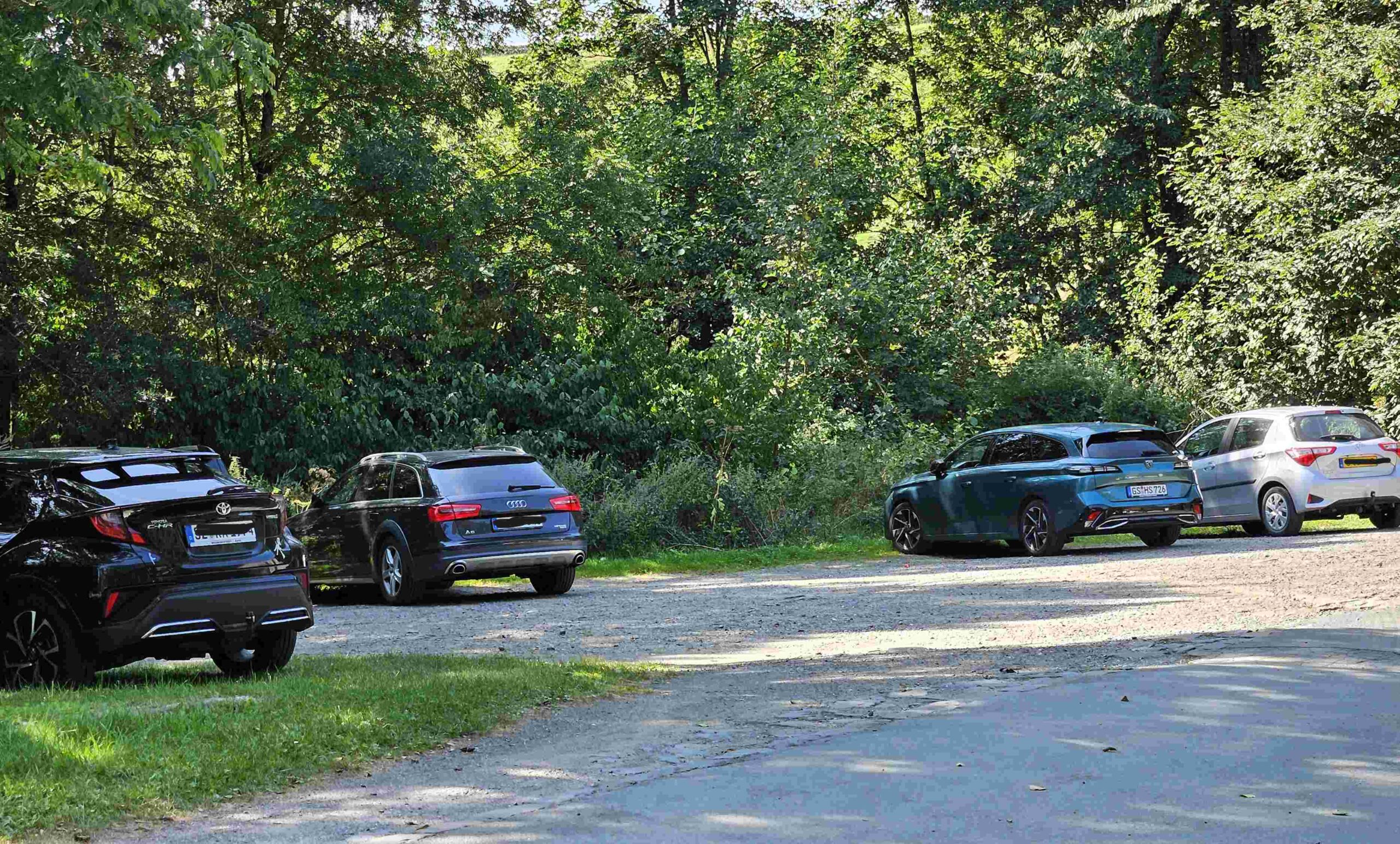 schattiger Parkplatz an den Wasserwerken